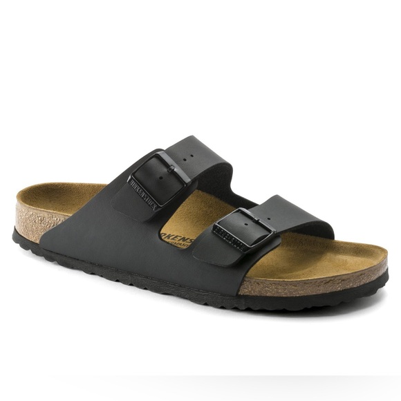 NWOT Birkenstock Arizona Birko-Flor Black Sandals in EU 44 or Mens 11 - Picture 2 of 11